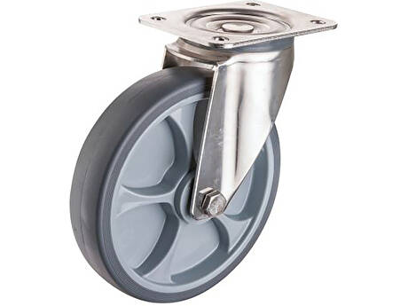 Nerezové pryžové pojezdové kolo H100.B43.125