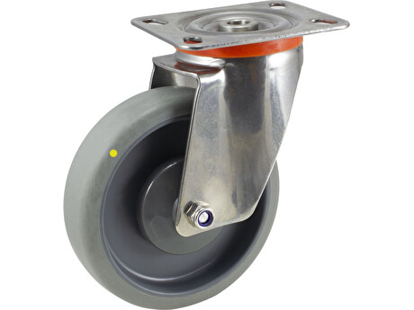 Nerezové pryžové antistatické pojezdové kolo 8470-UFP-A 080 P62 INOX