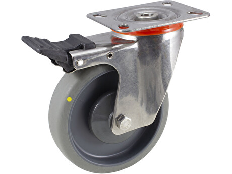 Nerezové pryžové antistatické pojezdové kolo 8477-UFP-A 080 P62 INOX