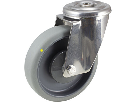 Nerezové pryžové antistatické pojezdové kolo 8470-UFP-A 160 P30 INOX
