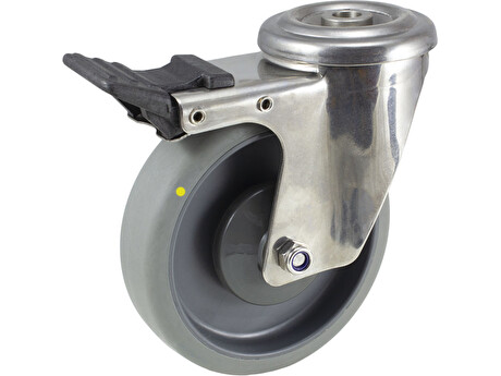 Nerezové pryžové antistatické pojezdové kolo 8477-UFP-A 160 P30 INOX