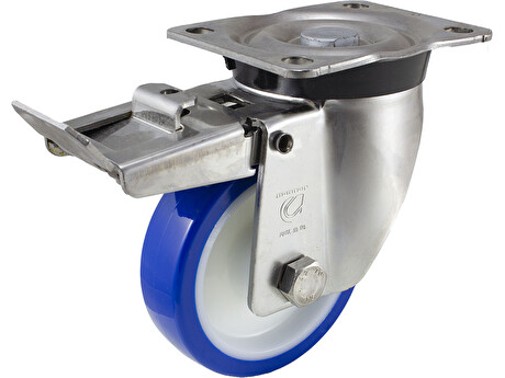 Nerezové polyuretanové pojezdové kolo 35457FR-ADINYL SOFT 100 INOX40