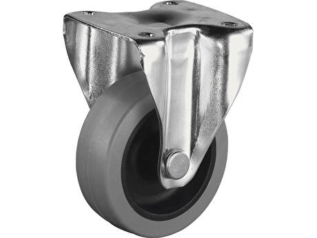 Nábytkové pryžové kolečko pevné s plotničkou, průměr 50 mm, nosnost 35 kg